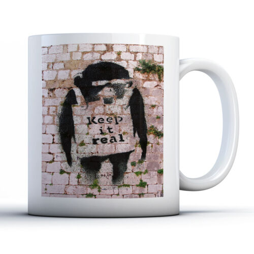 Banksy Keep It Real Monkey 3 - Graffiti Artist Gift Mug - Picture 1 of 1
