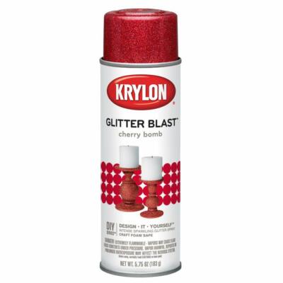 Krylon K03806A00 Glitter Blast Glitter Spray Paint Cherry Bomb Red, 5.75 oz