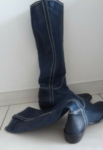 bottes cuir bleu