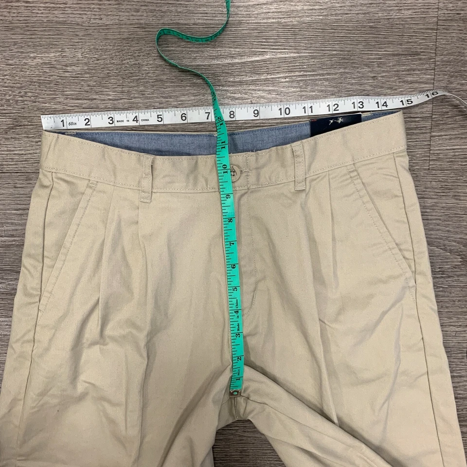 Chaps 百褶短裤青少年男孩 18 码米色自然弹力棉混纺新品 — 第 4/4 张图片