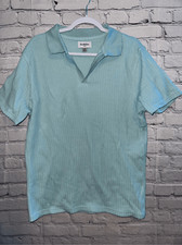 Goodfellow  Co Blue Men's Medium Short Sleeve Johnny Collar Sweater