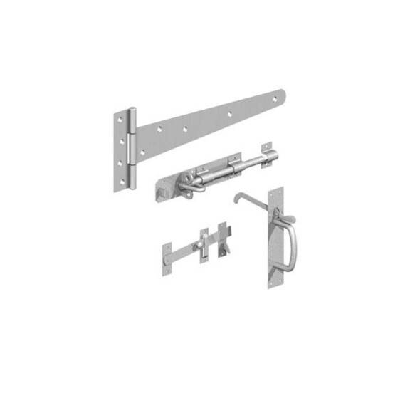 Gatemate Side Gate Kit Suffolk Latch Galvanised 5970001 - 18"" Hinges