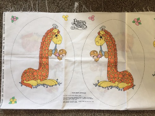 PRECIOUS MOMENTS GIRAFFE Fabric Panels Pillows Safari appliques Vintage 1992 - Picture 5 of 6