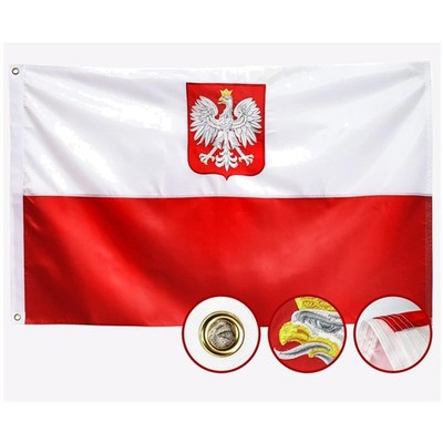 Double Sided Poland Ensign Flag 3x5 Outdoor