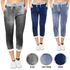Women Italian Multi Floral Cotton Tartan Print Elastic Waist Summer Trousers