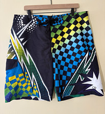 Y2K Ocean Pacific OP Multicolored Checkered Board Shorts Men  s Size 38