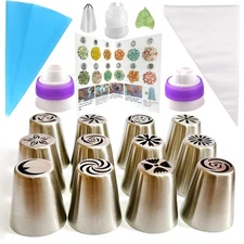 Russian Piping Tips Set Flower Tips For Cake Decorating Baking Supplies With 12