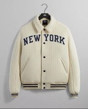 NEW YORK KNICKS x KITH WOOL COLLARED SILK COACHES JACKET PINSTRIPE NEW RARE