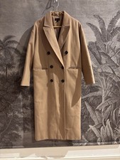 Beige Topshop Coat Long Jacket Camel Brown Tan Jacket Overcoat Size UK 8