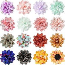 30 Pcs Dog Collar Flowers Pet Flower Bow Ties Multi-Color Sunflower Dog Charms