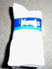 Keds Kids Sports Crew 8 Pair White Size Medium 9-3 New Packed