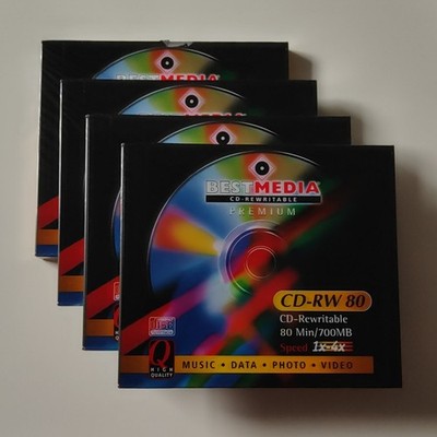 BEST MEDIA (PREMIUM CD-RW) 80 min 4 Stück   , 700 MB, Wiederbeschreibbar, Neu