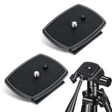 2 Pack Camera Quick Release Plate 63x48mm Universal Tripod Black
