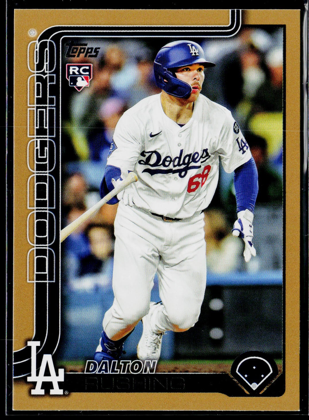 2025 Topps Update Dalton Rushing Gold #US38 SN,RC Los Angeles Dodgers BASEBALL