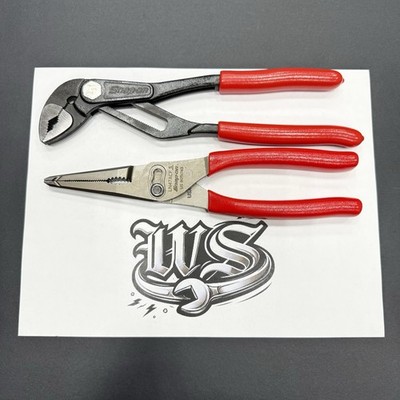 Snap-on Tools USA NEW 2pc RED Soft Grip Assorted Pliers Set LN47ACF AWPBX10