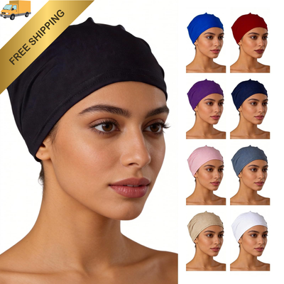 9 Piece Pre-Tied Chemo Head Scarf Set Stretchy Turban Beanies for Women 9 Pcs Chemo Head Scarf for Women Soft Stretchy Pre Tied  main image 4