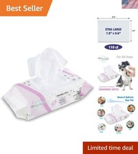 Extra Durable 110 Pack Pet Grooming Wipes - Large  Extra-Large Sizes Available