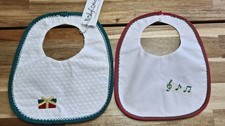 Spanish round Bib Christmas design Fancy Waterproof Back Baby x 2