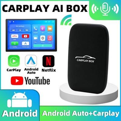 Wireless Carplay AI box Android Auto Adapter Converter w/Netflix YouTube WIFI