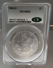 1904 O Morgan Silver Dollar MS 63 CAC MS63 CAC
