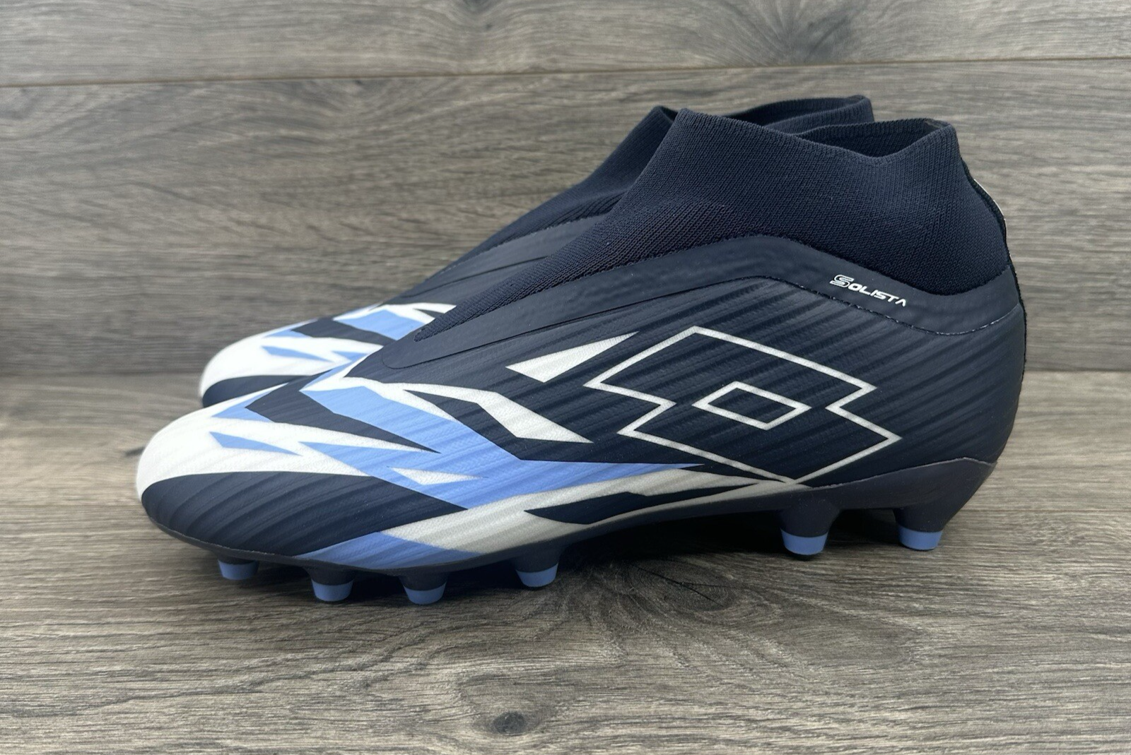 Lotto Uomo Taglia 10 Solista VI 300 Gravity FG Tacchetto Calcio Blu Slip On