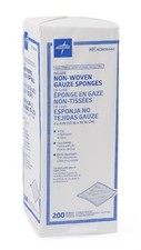 Medline NON26444 - Non-Sterile Gauze Sponges, 4" x 4", 4-Ply - Pack/200