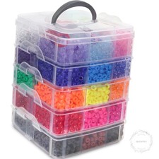 5700Pcs Pony Beads Bulk,30 Colors Rainbow Kandi Bead for Hair Braiding Friendshi
