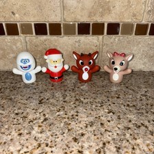 Rudolph The Red Nosed Reindeer Christmas Holiday 4 Piece Finger Puppets Lot A93