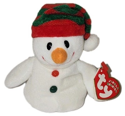 Ty Jingle Beanie Baby - CHILLER the Snowman (4 Inch) MWMTs Holiday Ornament Toy