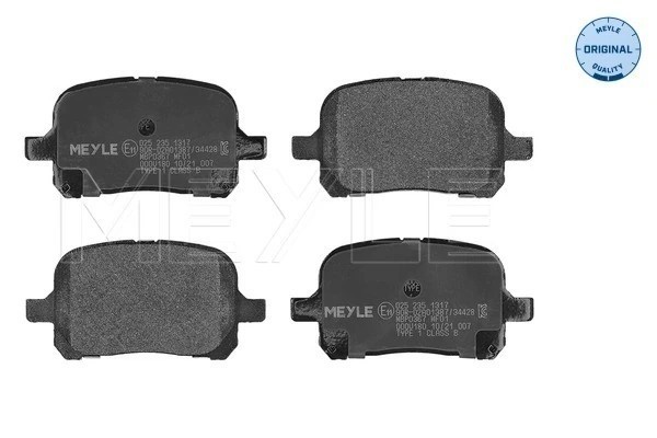 Plaquettes de frein Meyle 025 235 1317 d'origine OE pour freins à disque auto