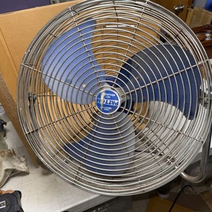 Vintage 18” Patton Air Circulator High Velocity Blue Chrome 3 Speed Fan U2-1885