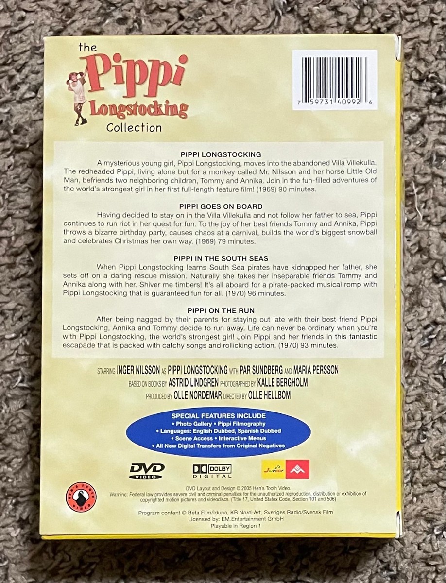 The Pippi Longstocking Collection DVD 4 Movies On Board South Seas