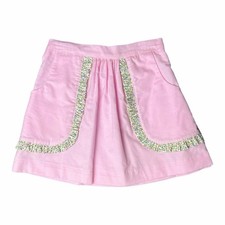 ANVY JOLIE SKIRT FLORAL Pink Green Corduroy Cotton Mini Girls Size 6x Fall