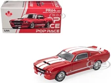 SHELBY MUSTANG GT500 RED 1/64 DIECAST MODEL CAR BY POP RACE PR640182