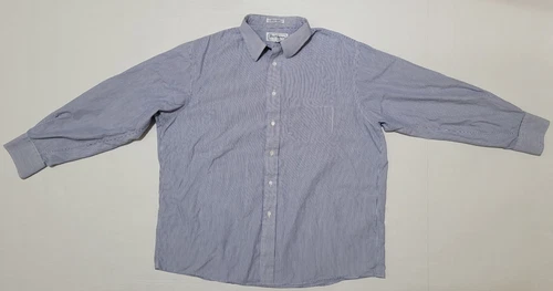 Camicia Burberrys Of London uomo 17 33 blu righe cotone vestito made in USA