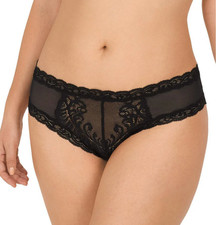 Natori LARGE Feathers Hipster Lace Panty NWOT 753023 Black
