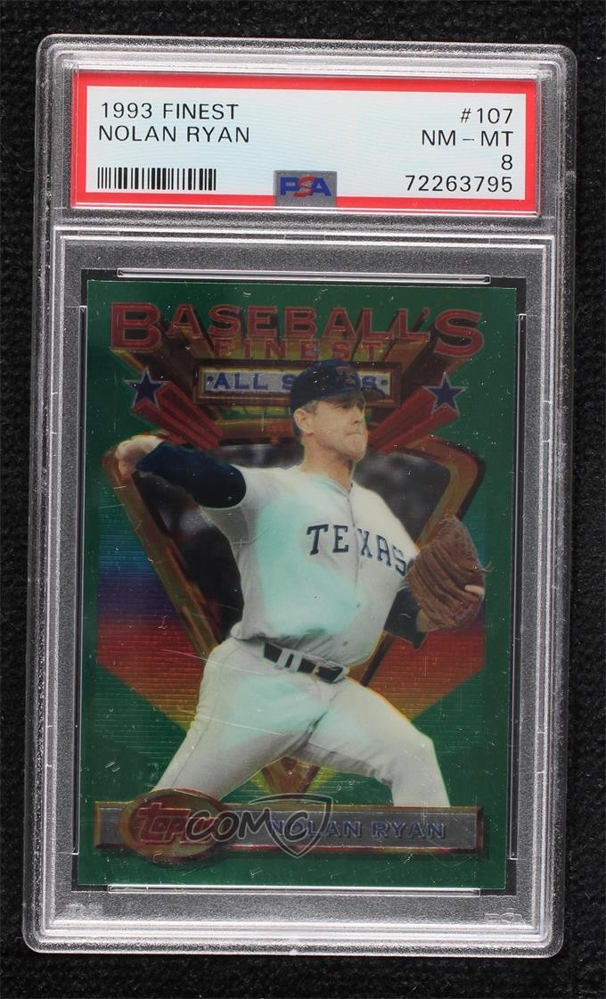 1993 Topps Finest Baseball's Finest All-Stars Nolan Ryan #107 PSA 8 HOF x0o