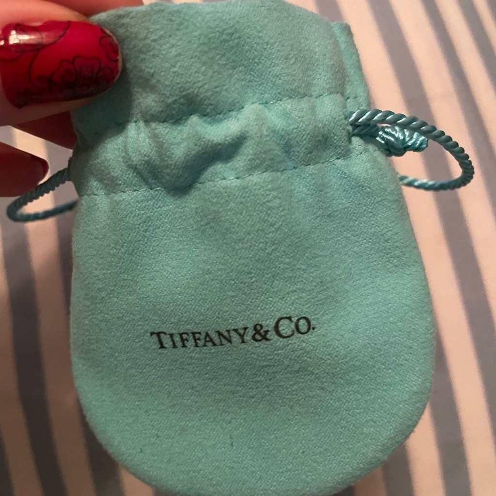 Tiffany & Co. Silver Heart with Blue Pouch Bundle earring