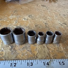 Lot of 6 Snap-on 3/8” Drive Sockets - Mixed Sizes (FS & FV Series)