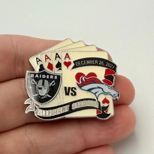 2021 Las Vegas Raiders VS Denver Broncos Game Day Lapel Pin Allegiant Stadium