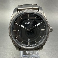 Fossil Machine Watch Men 42mm Black Dial Black Tone Date Round FS4774 New Batt