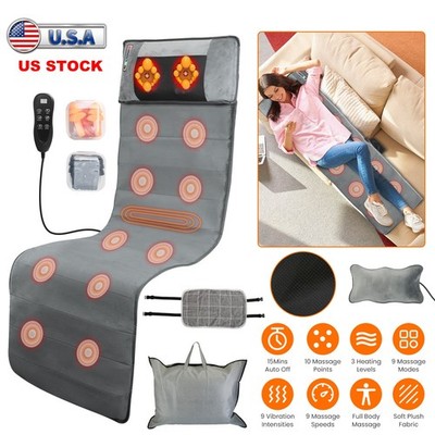 Electric Massage Mat & Heat Vibration Massage Pad Full Body Massage For Home
