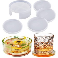 5pcs/set Epoxy Resin Molds For DIY Coasters Holder Silicone Jewelry Making Mould