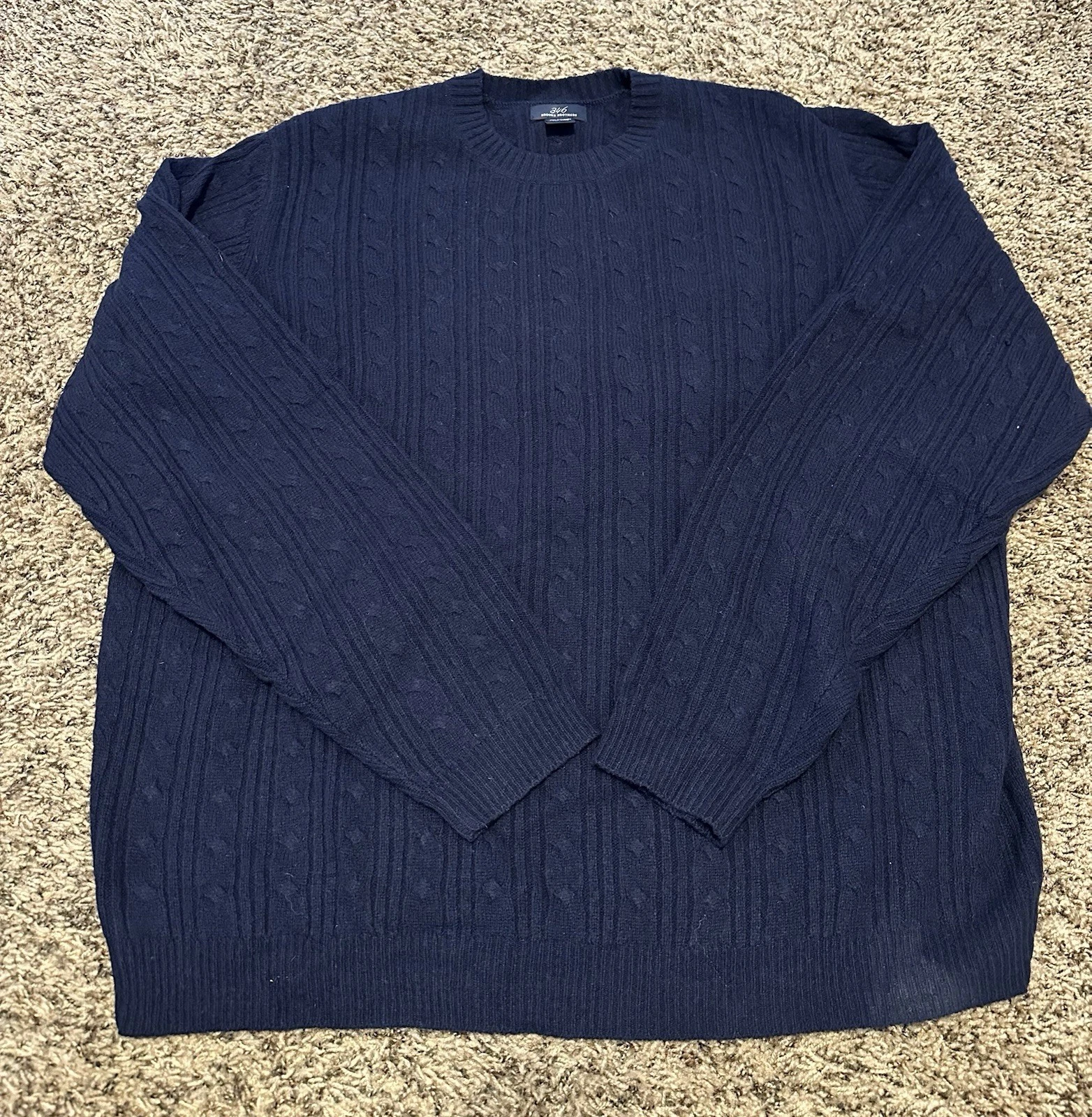 Brooks Brothers 346 Men's Navy Pullover Sweater XL EUC 100% Lambswool