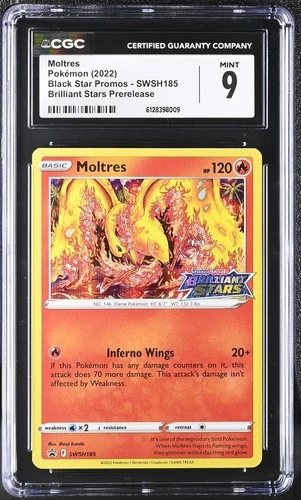 CGC 9 Moltres SWSH185 Pokemon Black Star Promos Prerelease