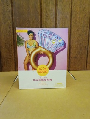Sun Squad Inflatable Giant Bling Ring Intertube 5 Ft Long