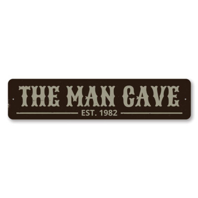 Man Cave Established Date Sign, Personalized Man Cave Decor Metal Decor Sign