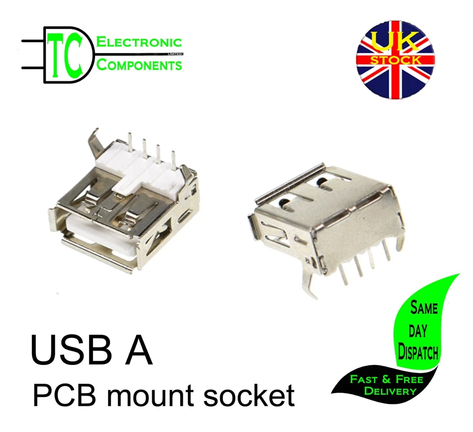 10 USB Type A Right Angle 90 Degree PCB Female Socket Connectors Through Hole - Image 4 of 4