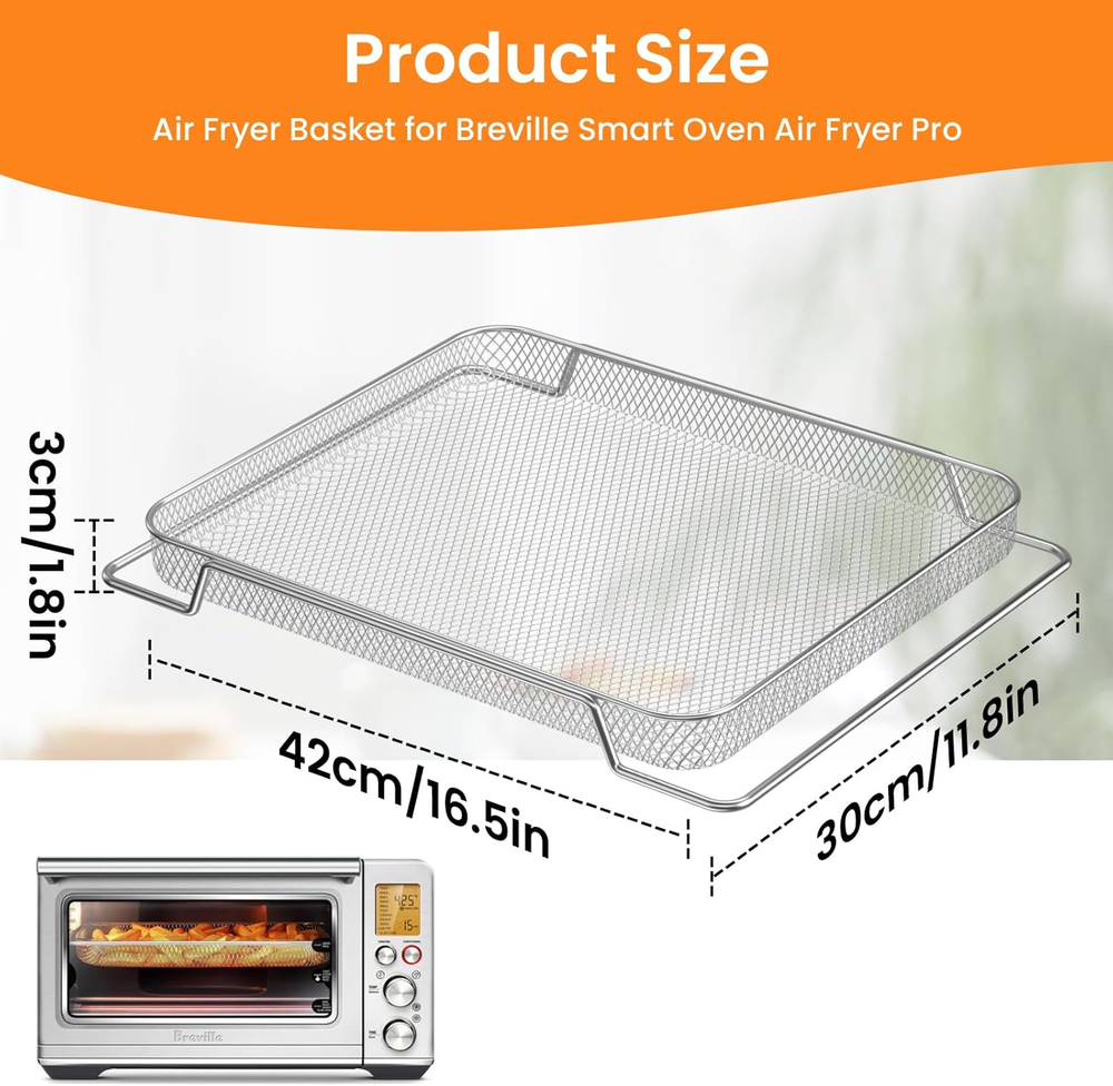 Stainless Steel Air Fryer Basket Replacement Set of 3 for Ovens