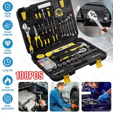108PCS Socket Set Kit Mechanics Tool Ratchet Wrench Car Repair Toolset Case UK